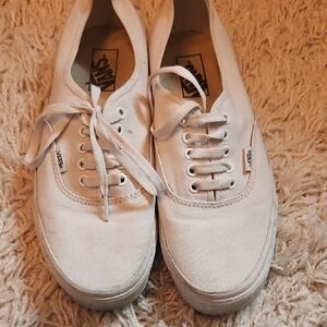 Vans Women's White Canvas Sneakers Size 11